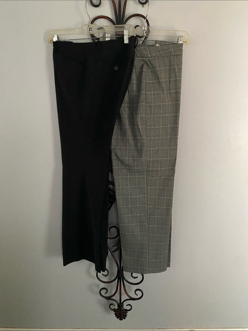 A pair of Women’s Dress Pants - Black and Gray Windowpane